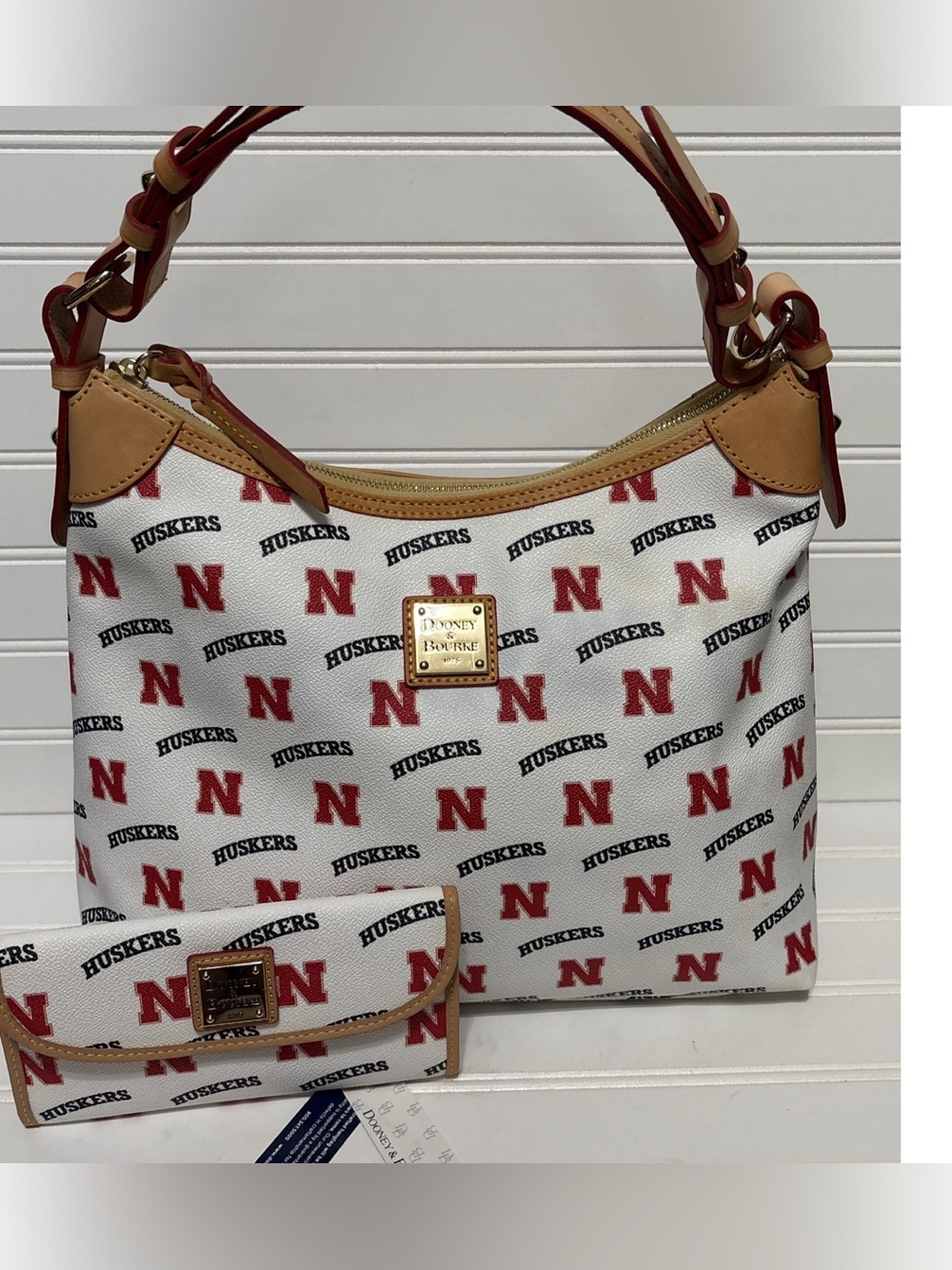 DOONEY & BOURKE x NEBRASKA CORNHUSKERS Hobo Satchel Shoulder Bag & Wallet NEW